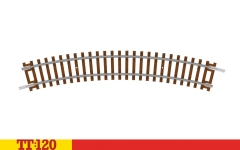 HORNBY TT8003 - TT - Gebogenes Gleis, R1, 267 mm, 30°